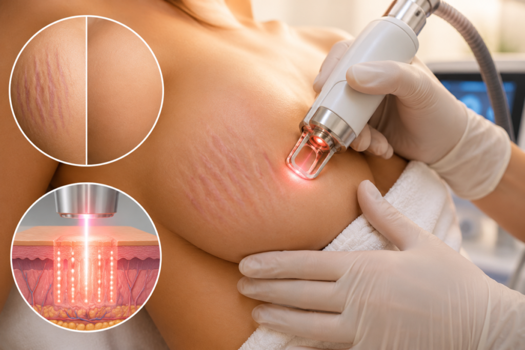 CO2 laser for breast stretch marks